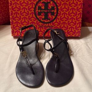 Tory Burch Black Leather Sandals